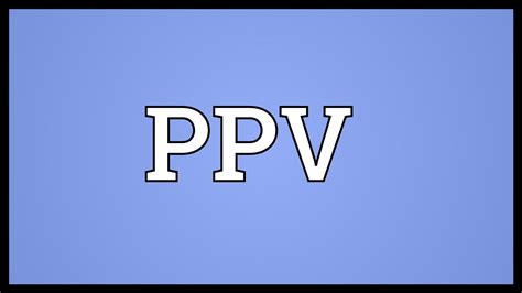 PPV definition in American English 